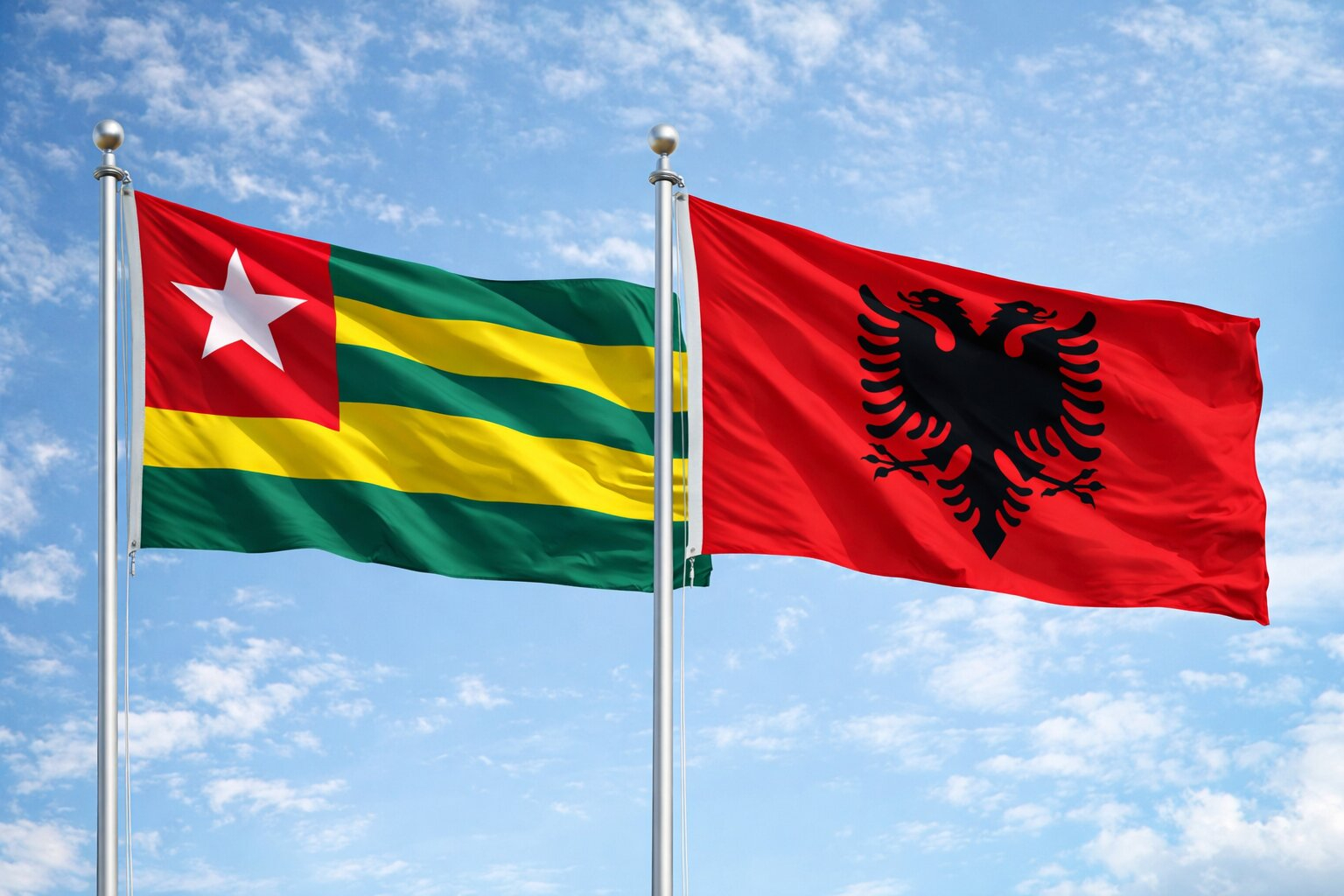 Albania And Togo Flag
