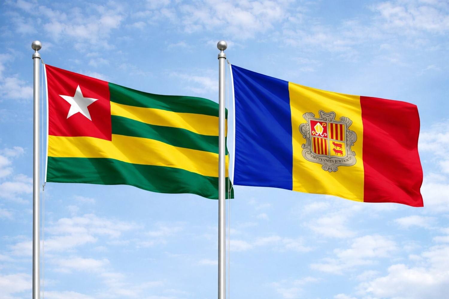 Andorra And Togo Flag