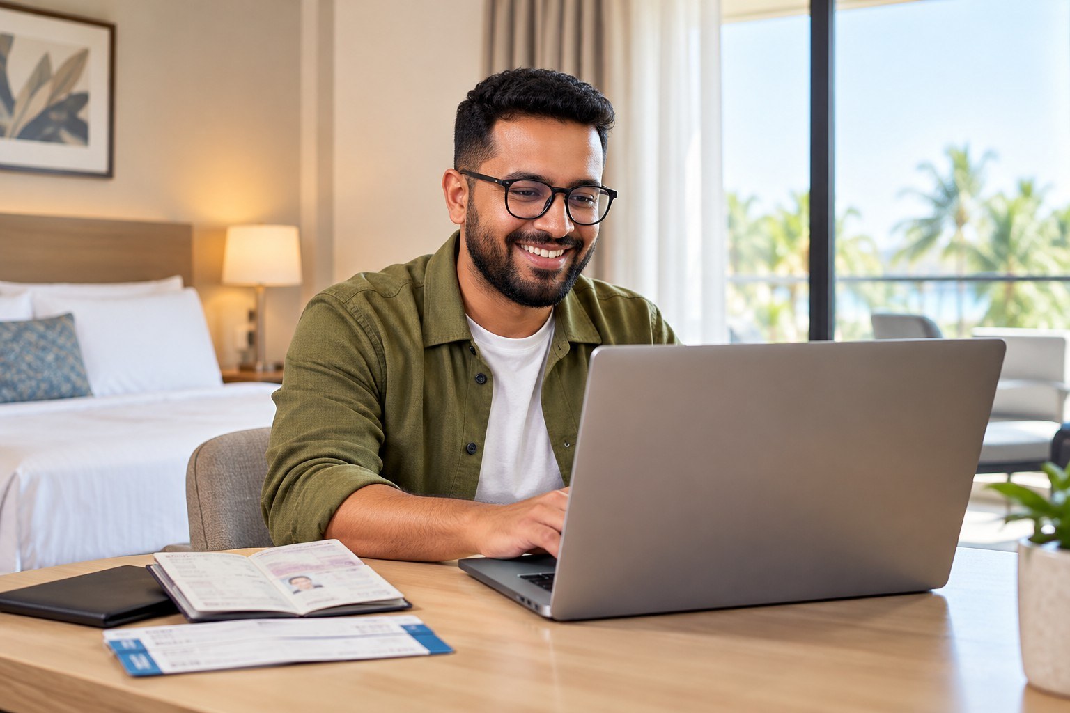 Applicant Selecting The Processing Date With Laptop
