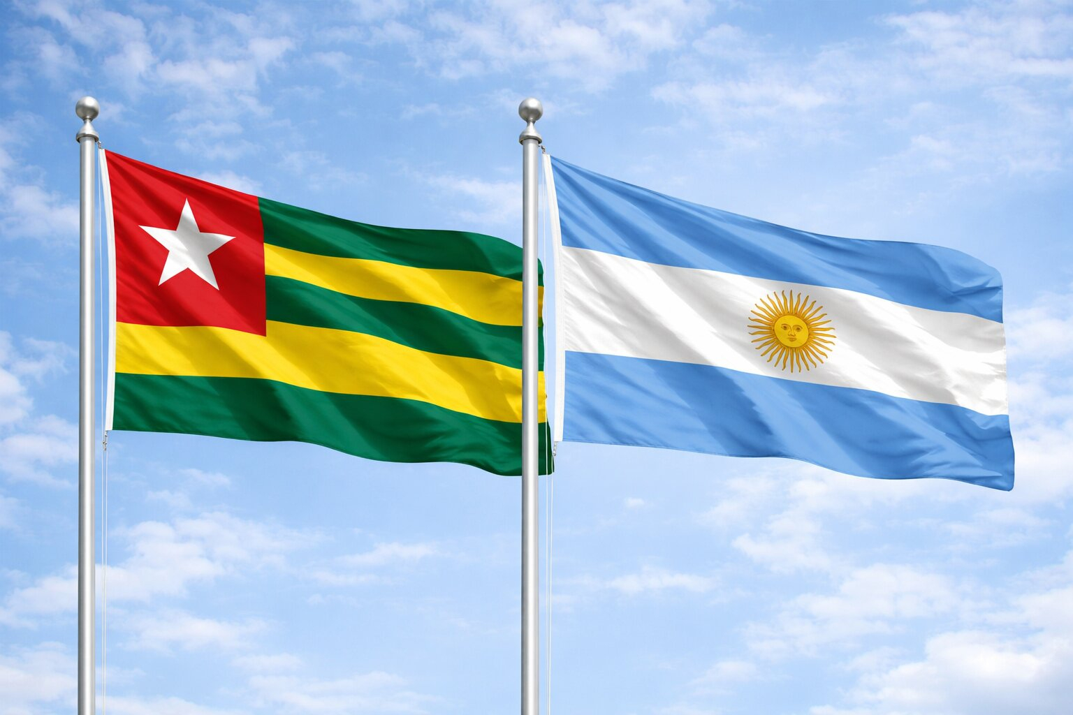Argentina And Togo Flag