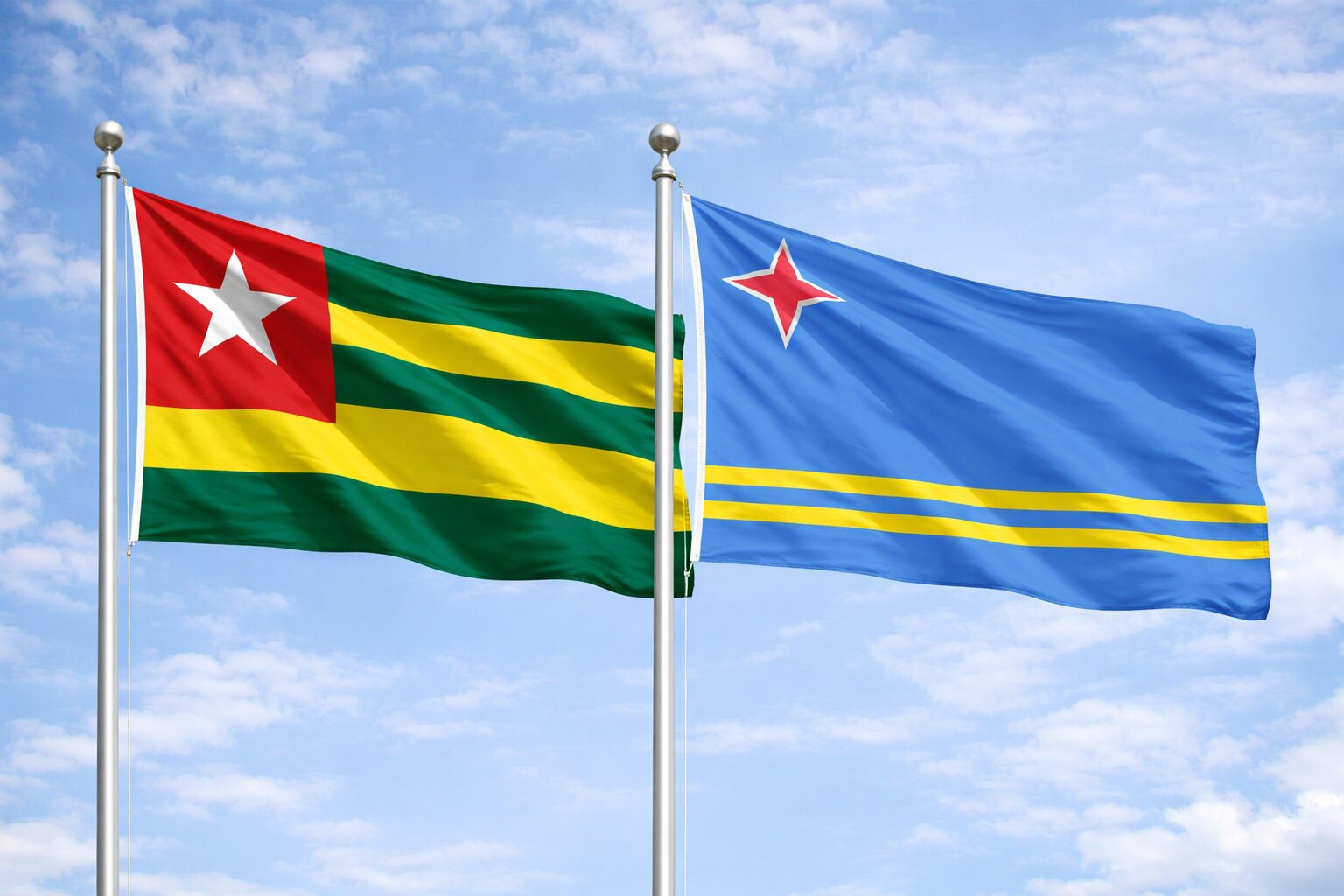 Aruba And Togo Flag