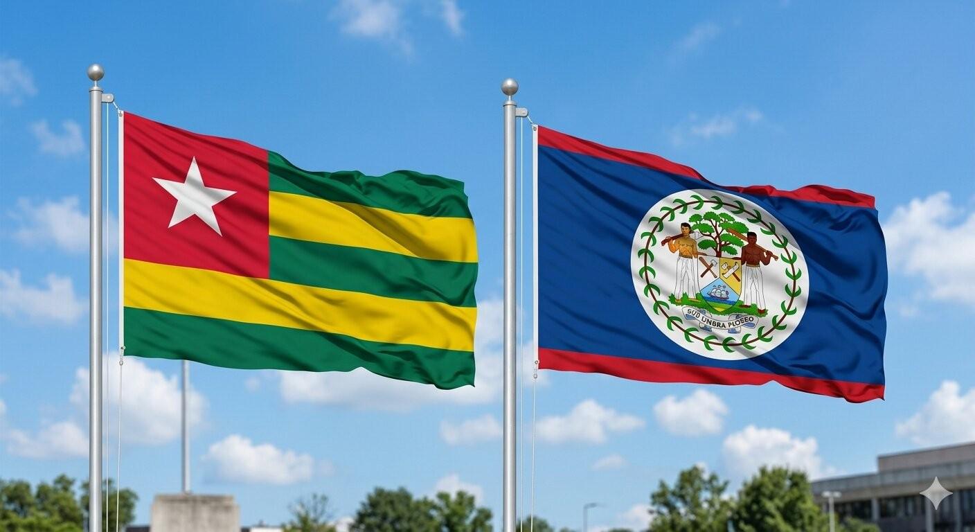 Belize And Togo Flag