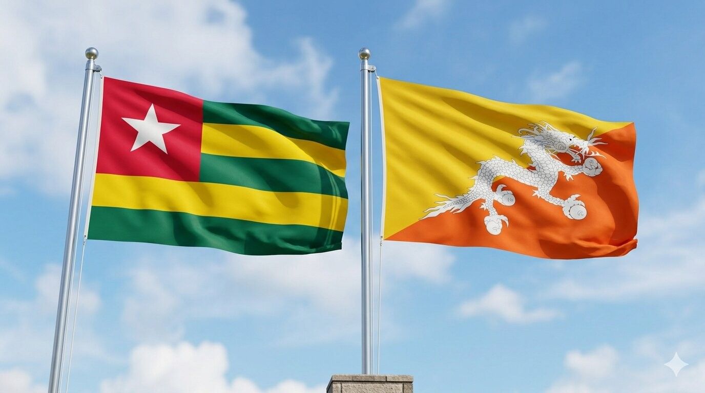 Bhutan And Togo Flag