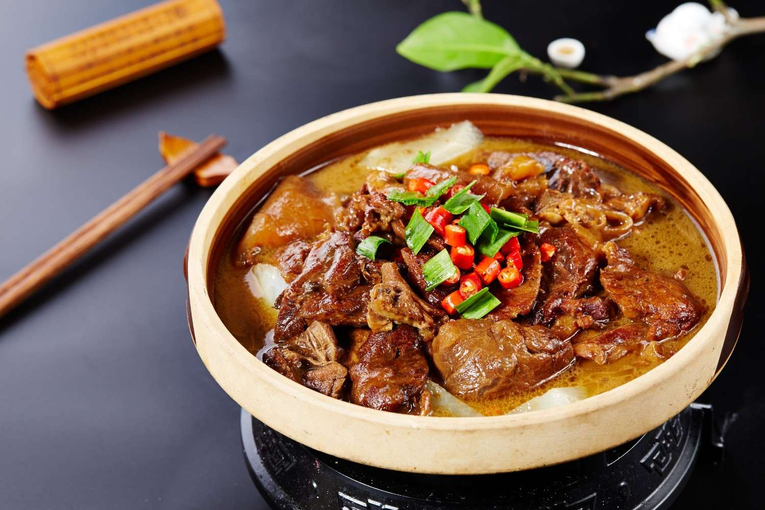 Braised Meat Stew In A Clay Pot