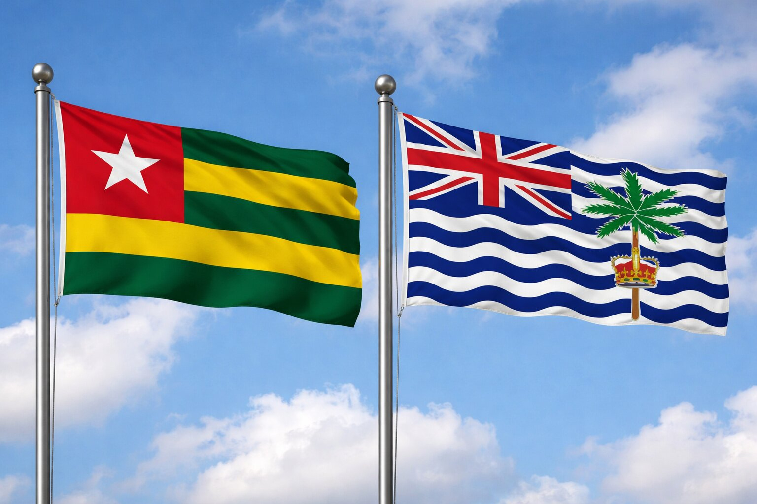 British Indian Ocean Territory And Togo Flag