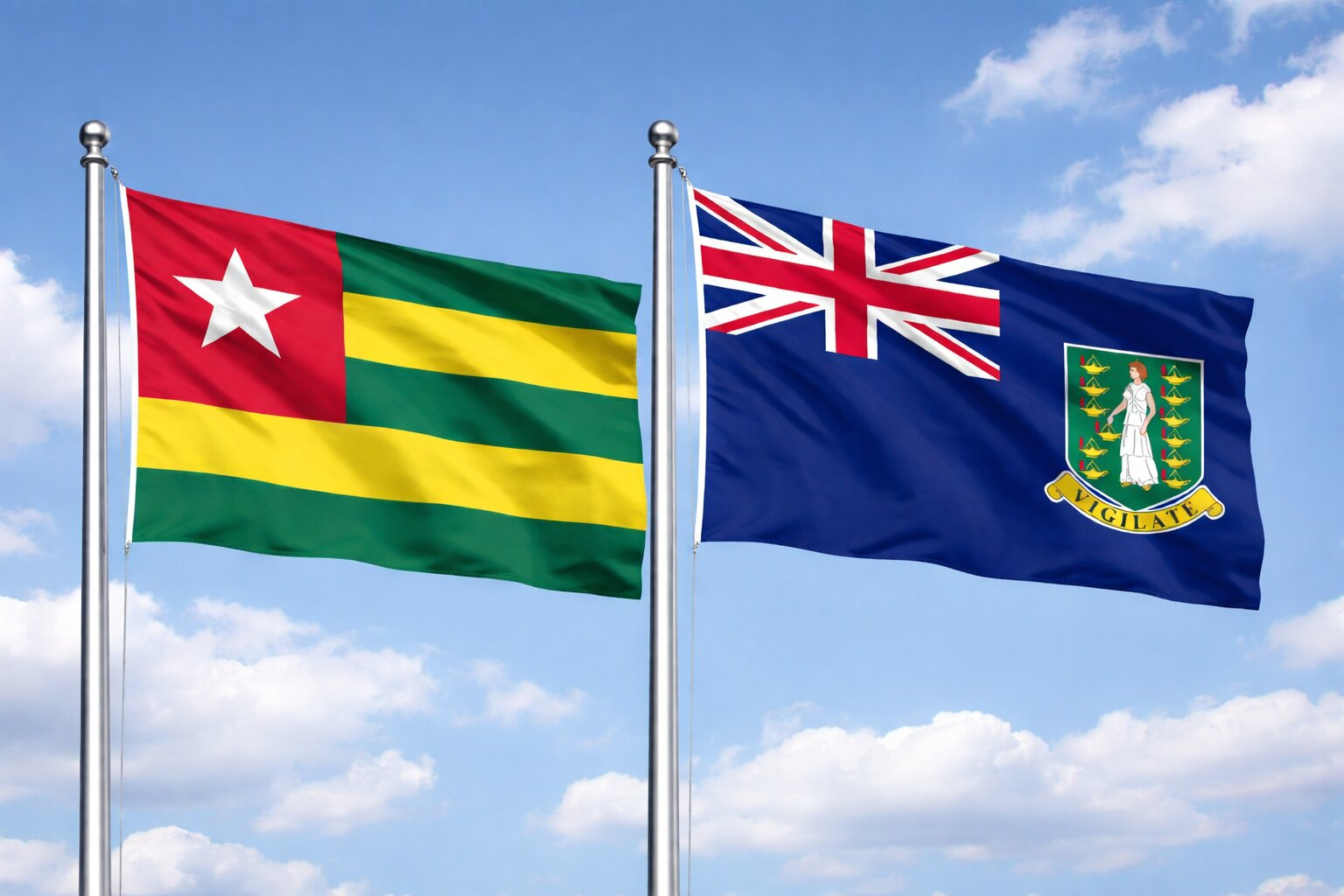 British Virgin Islands And Togo Flag