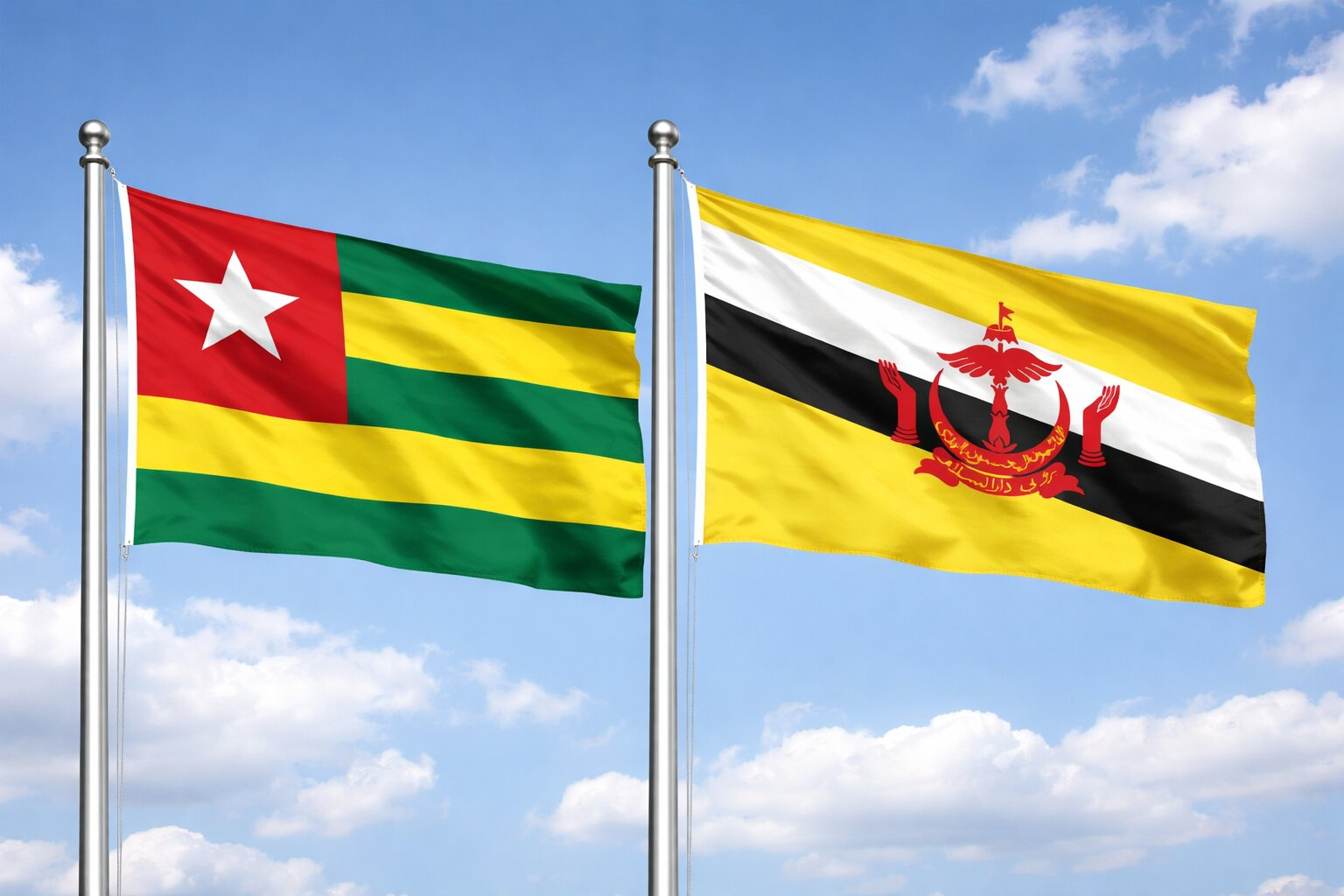 Brunei And Togo Flag