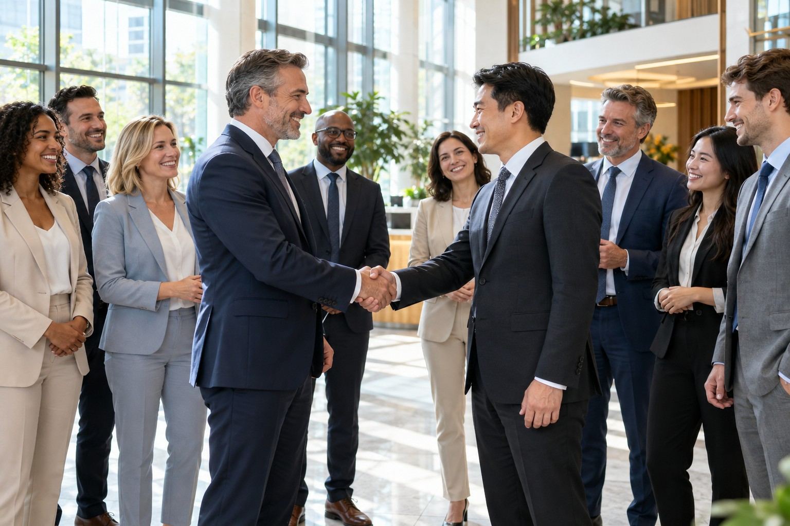 Business Officials Shaking Hands