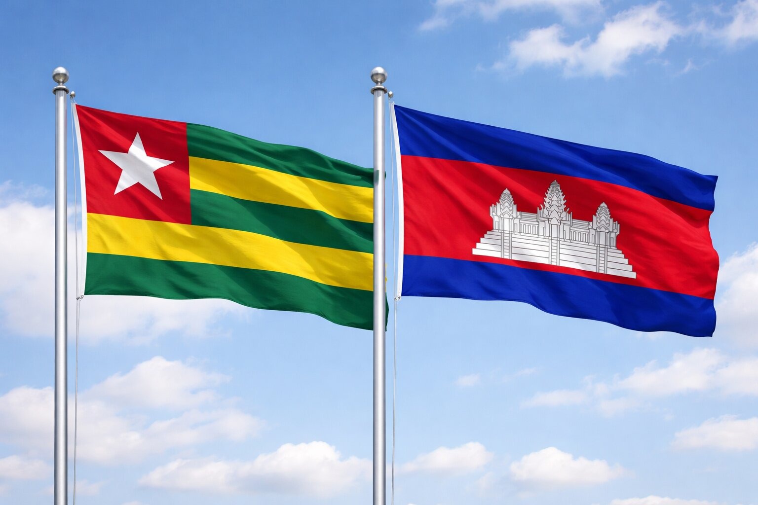 Cambodia And Togo Flag