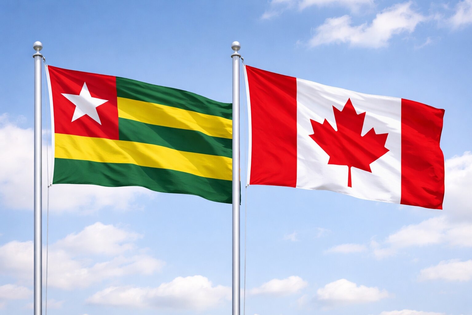 Canada And Togo Flag