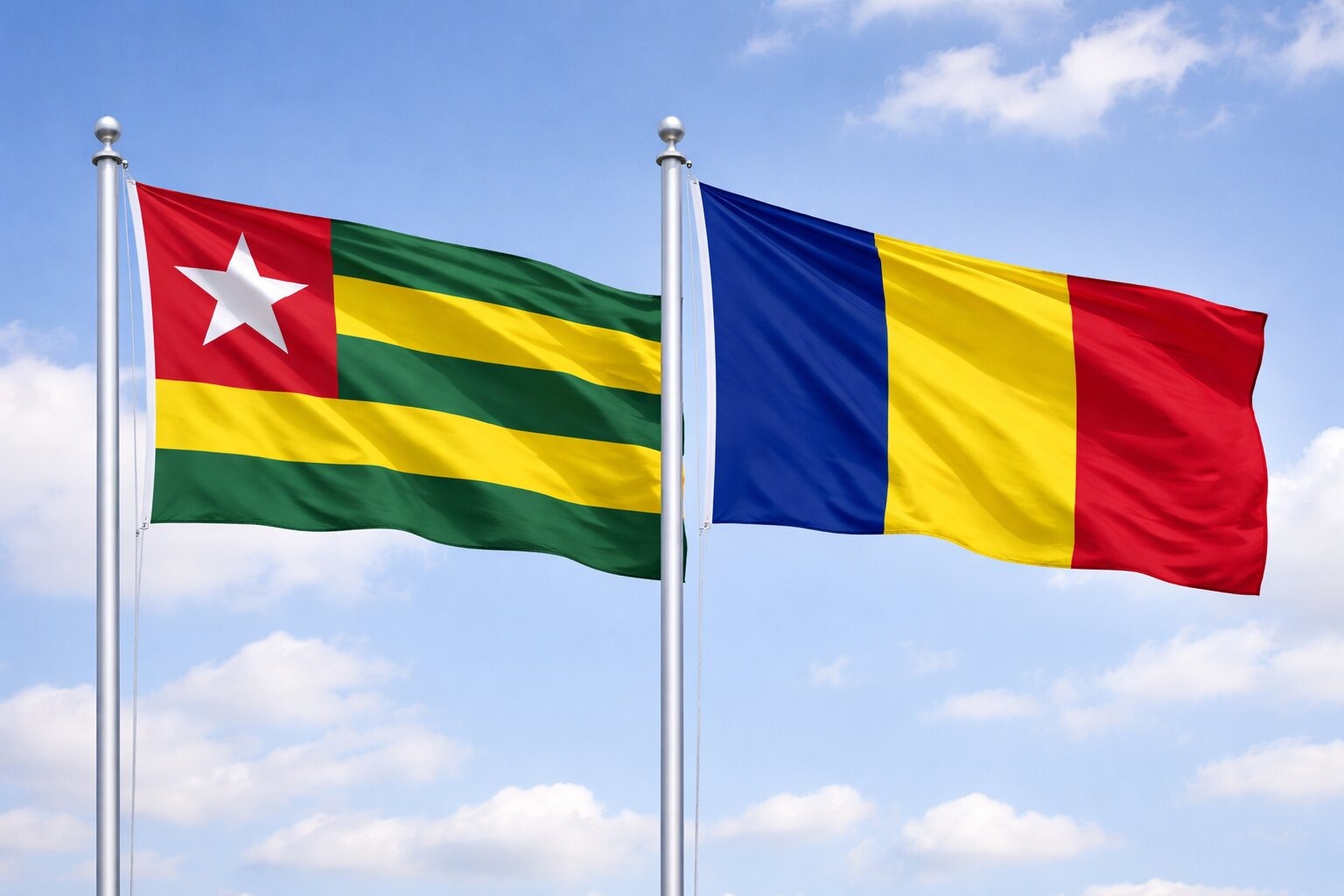 Chad And Togo Flag