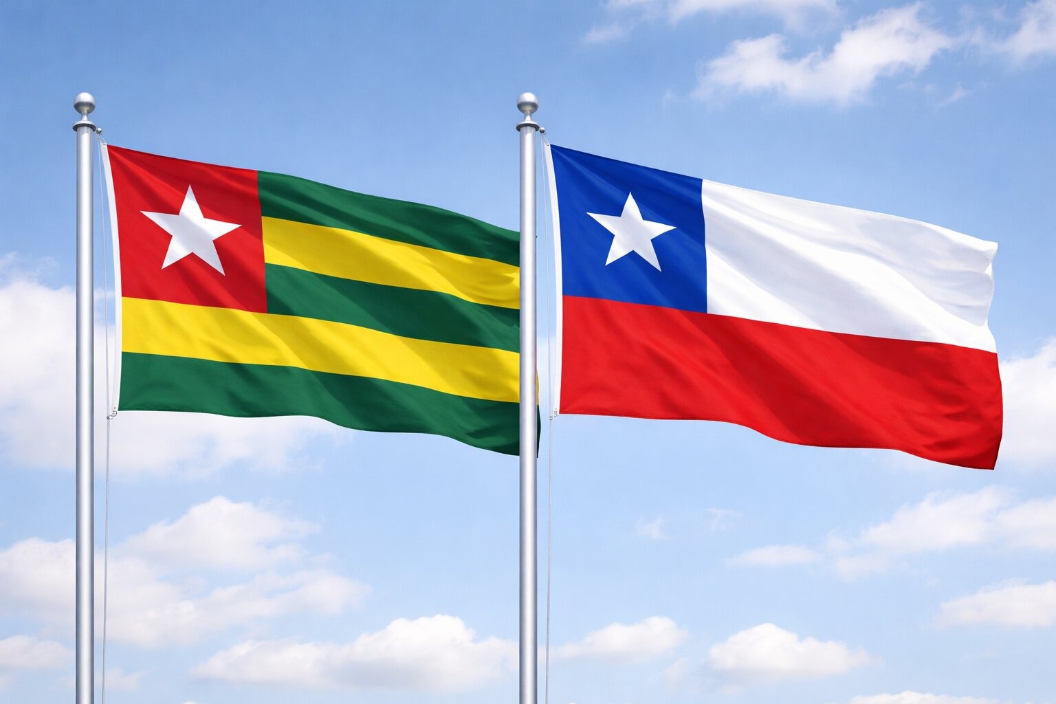 Chile And Togo Flag