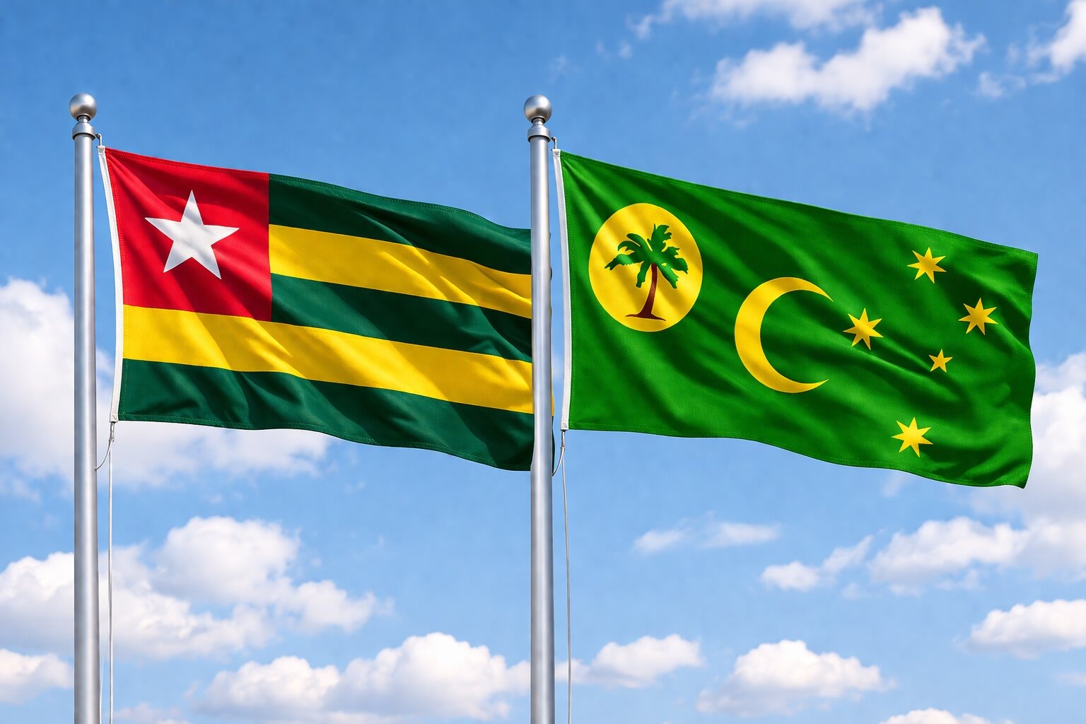 Cocos Keeling Islands And Togo Flag