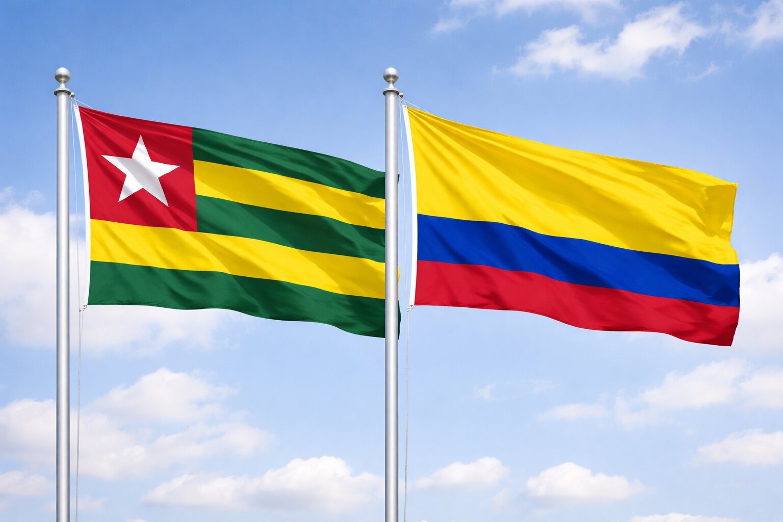 Colombia And Togo Flag