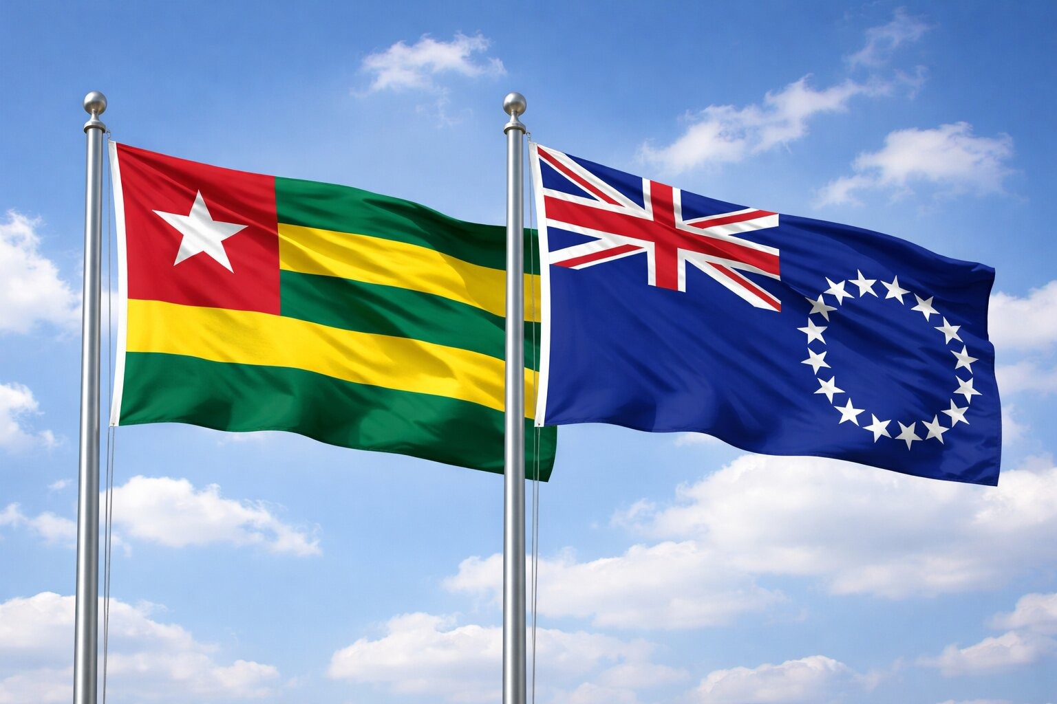 Cook Islands And Togo Flag