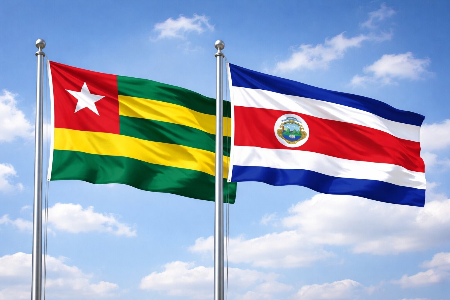 Costa Rica And Togo Flag