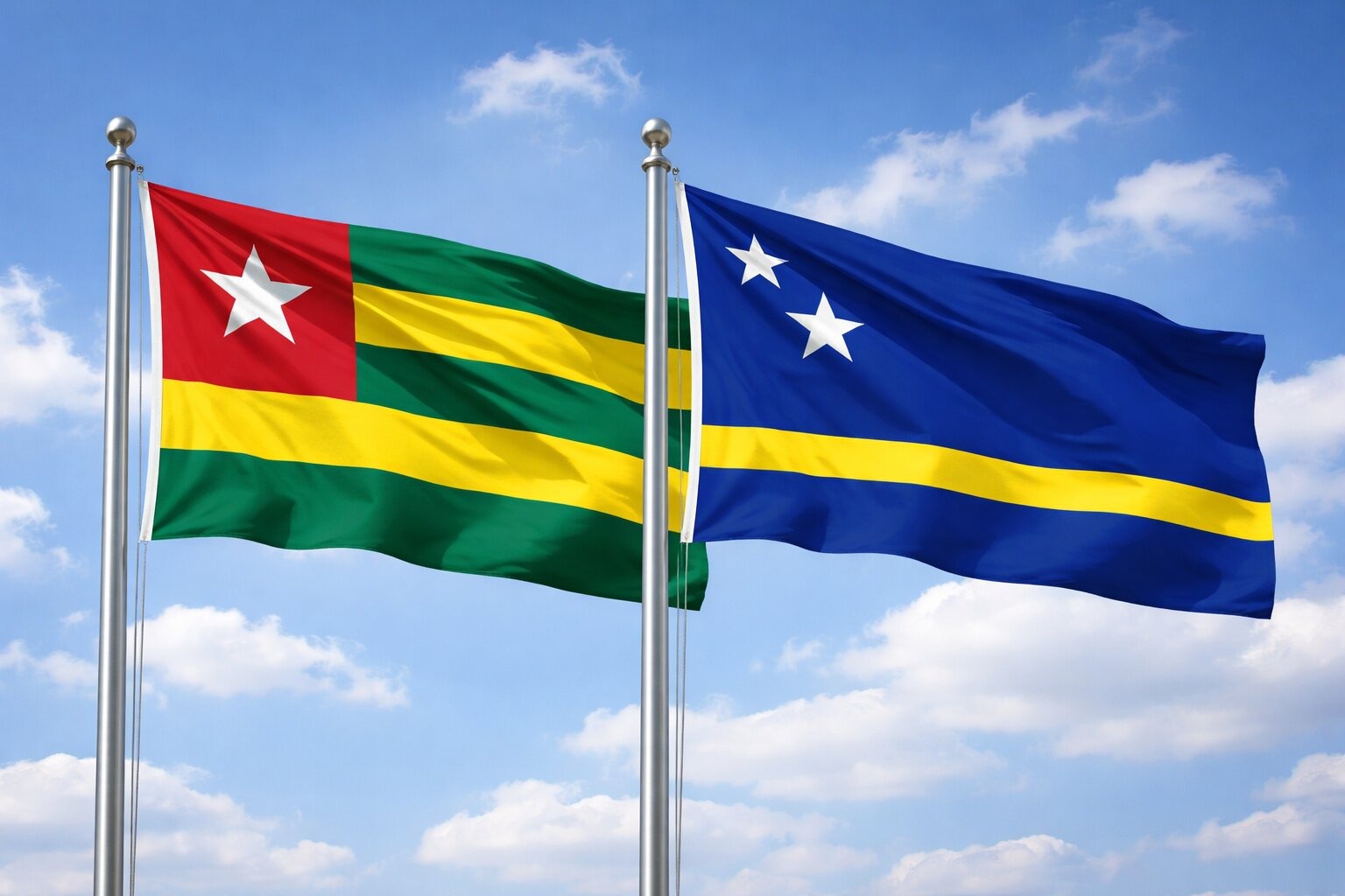Curacao And Togo Flag