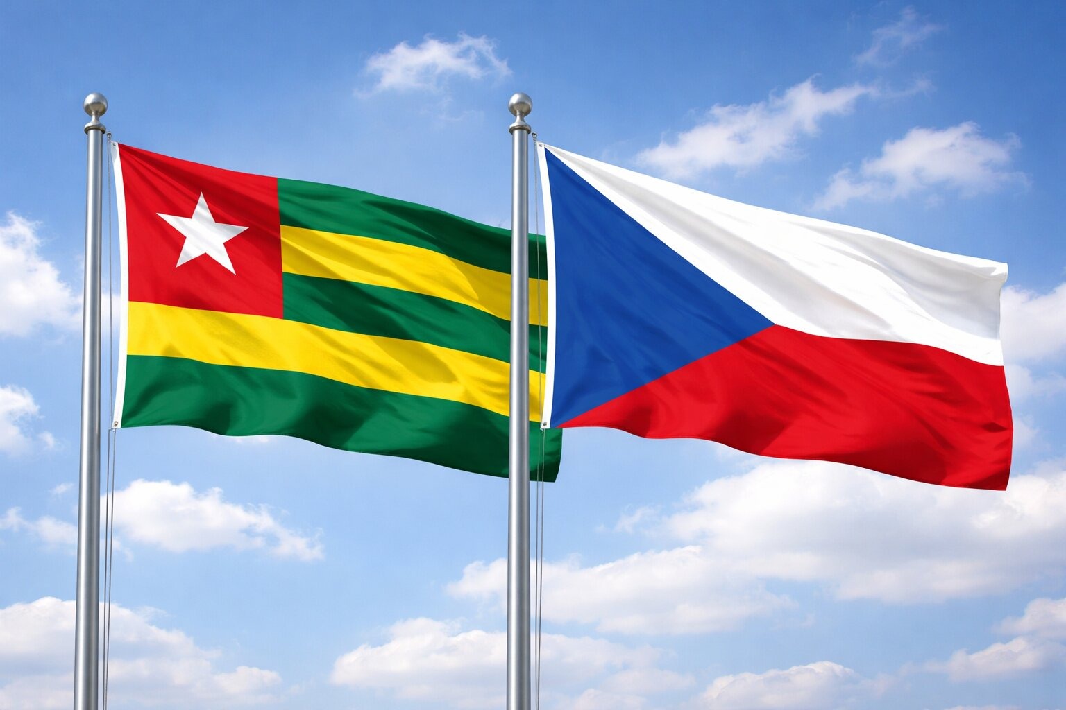 Czech Republic And Togo Flag
