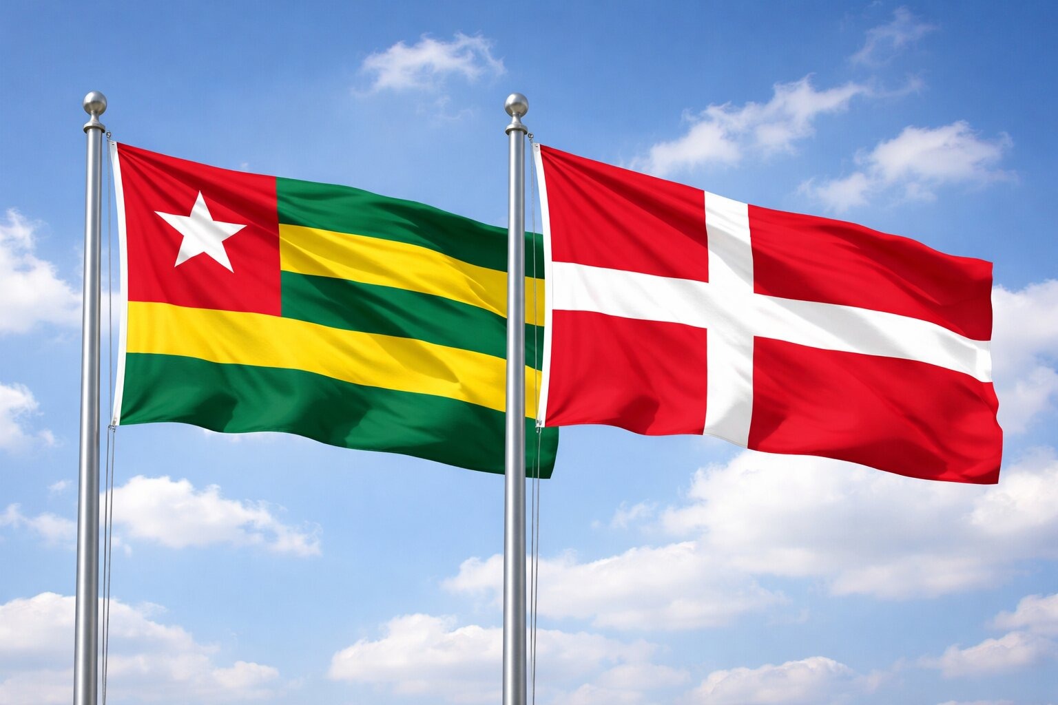 Denmark And Togo Flag