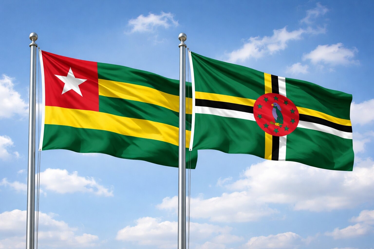 Dominica And Togo Flag