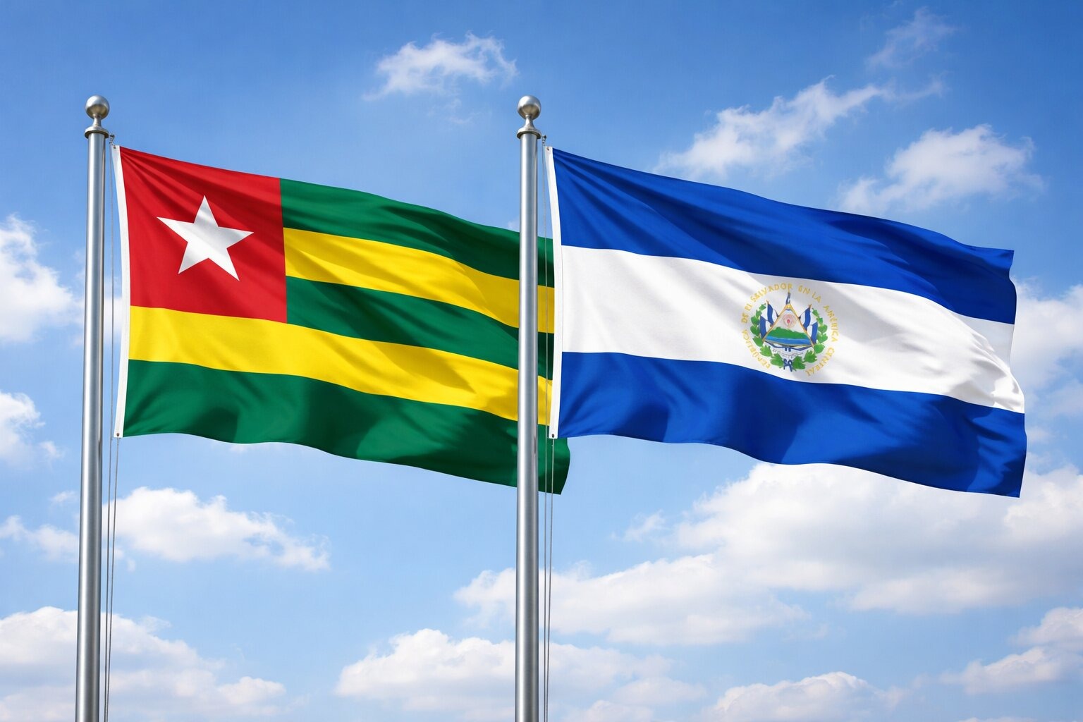 El Salvador And Togo Flag