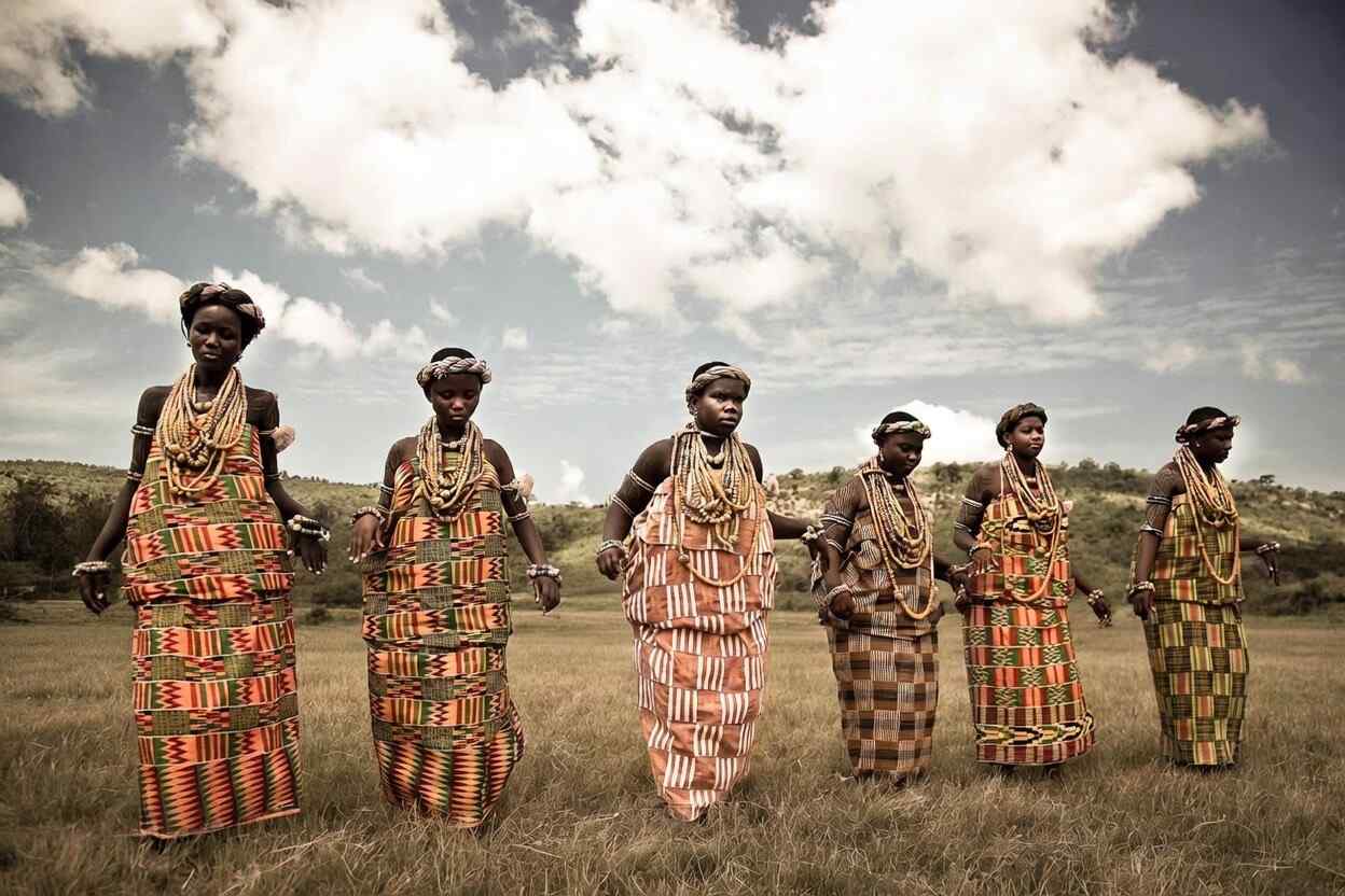 Ewe People In Kente Clothing