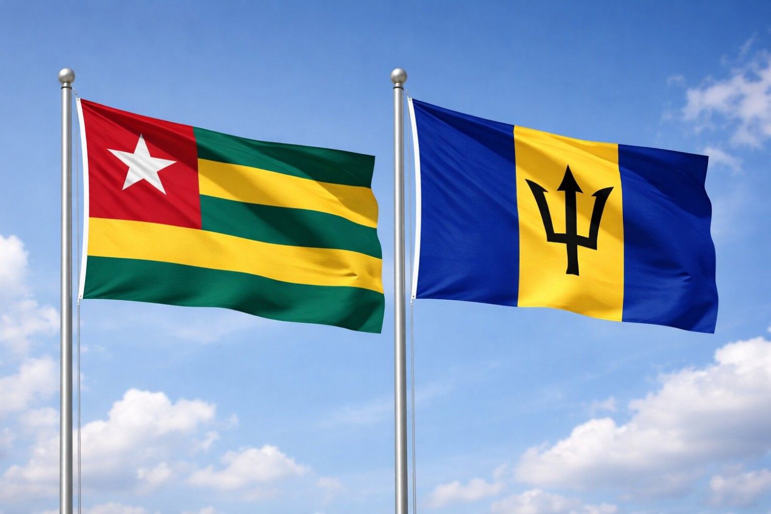 Flags Of Togo And Barbados