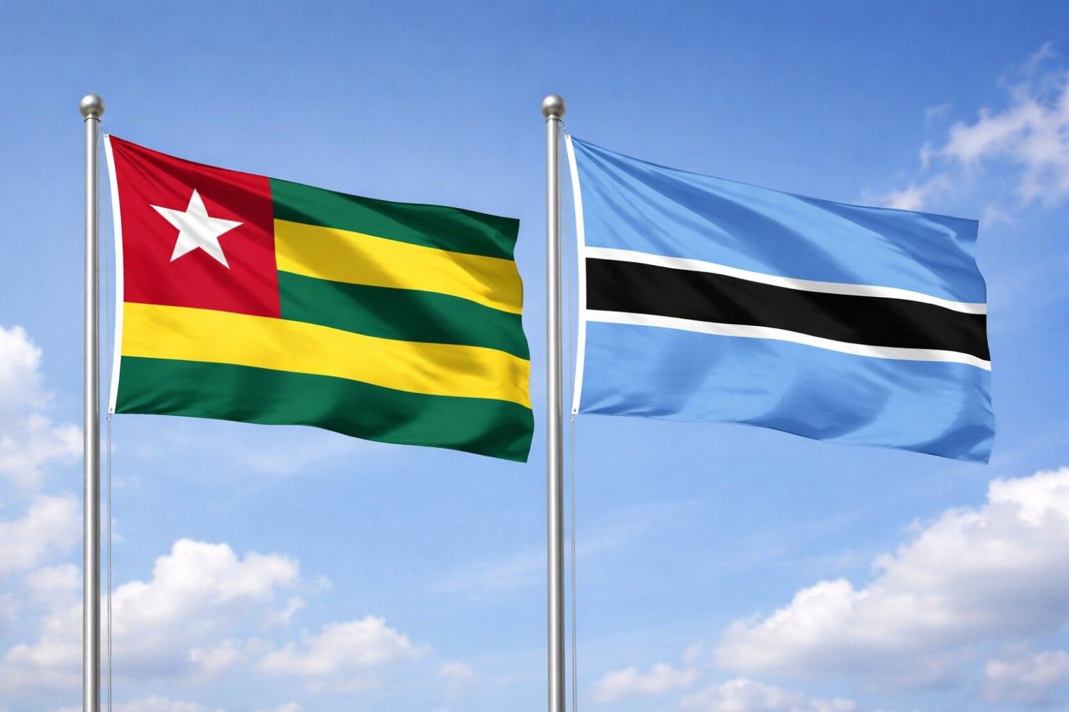 Flags Of Togo And Botswana