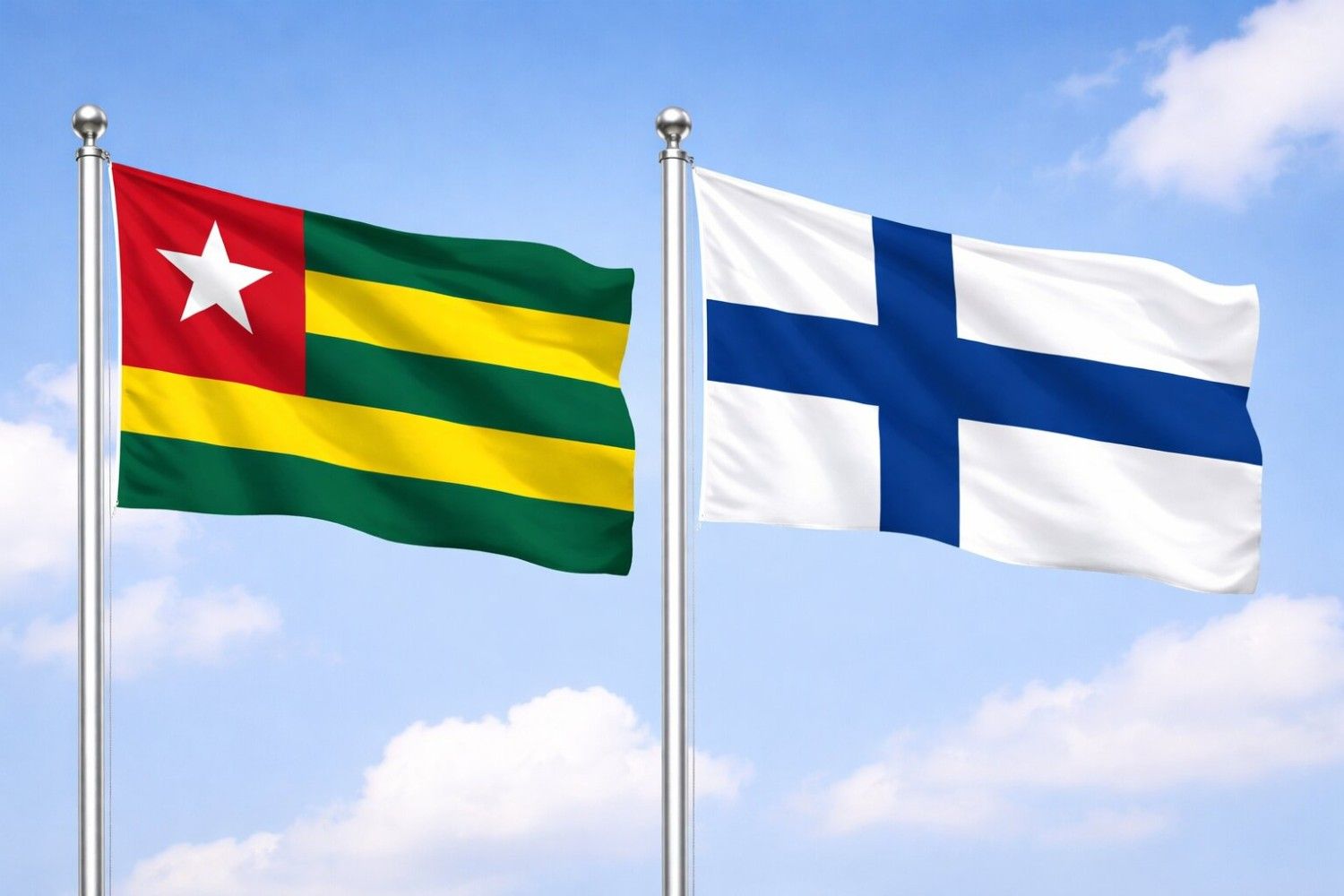 Flags Of Togo And Finland