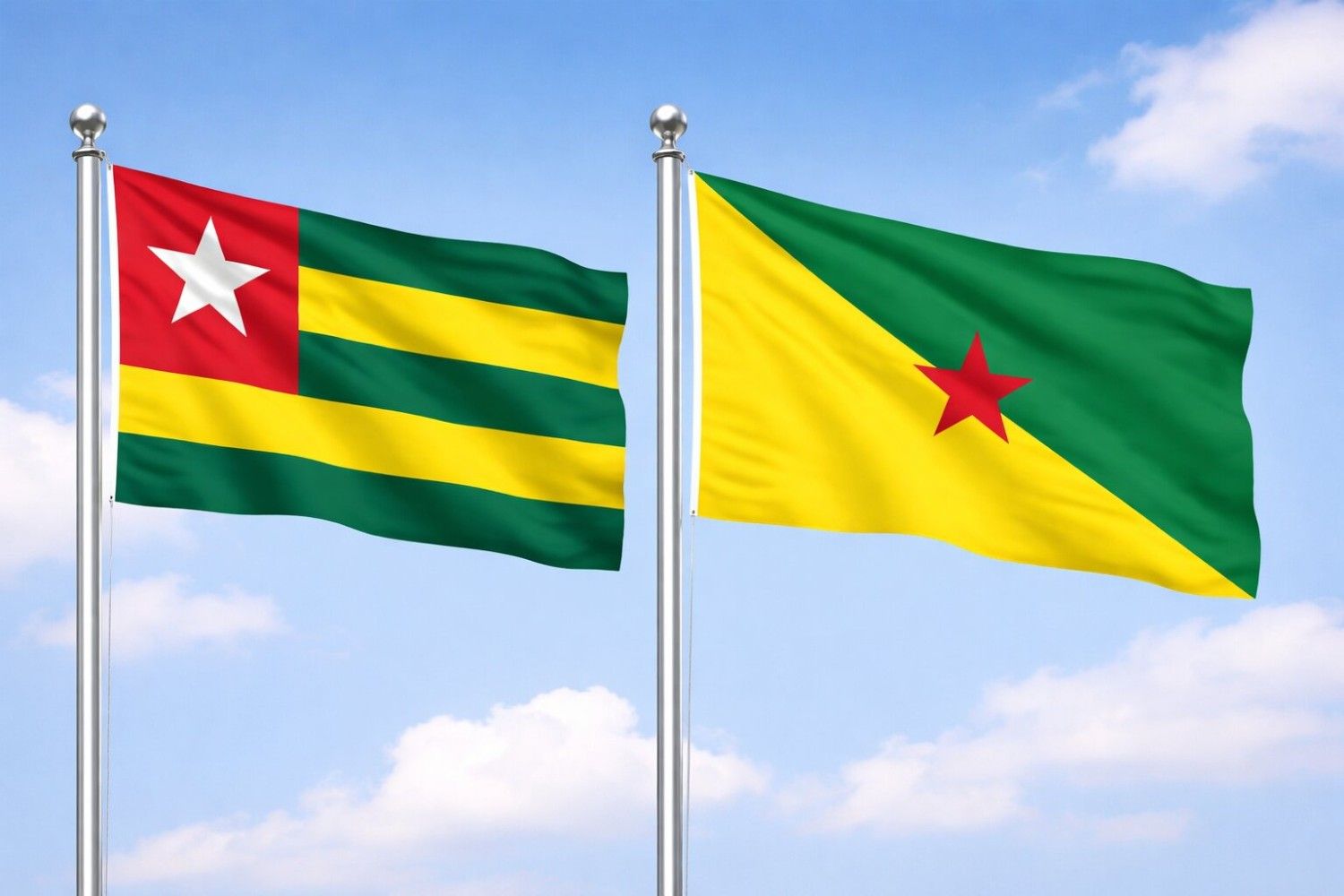 Flags Of Togo And French Guiana