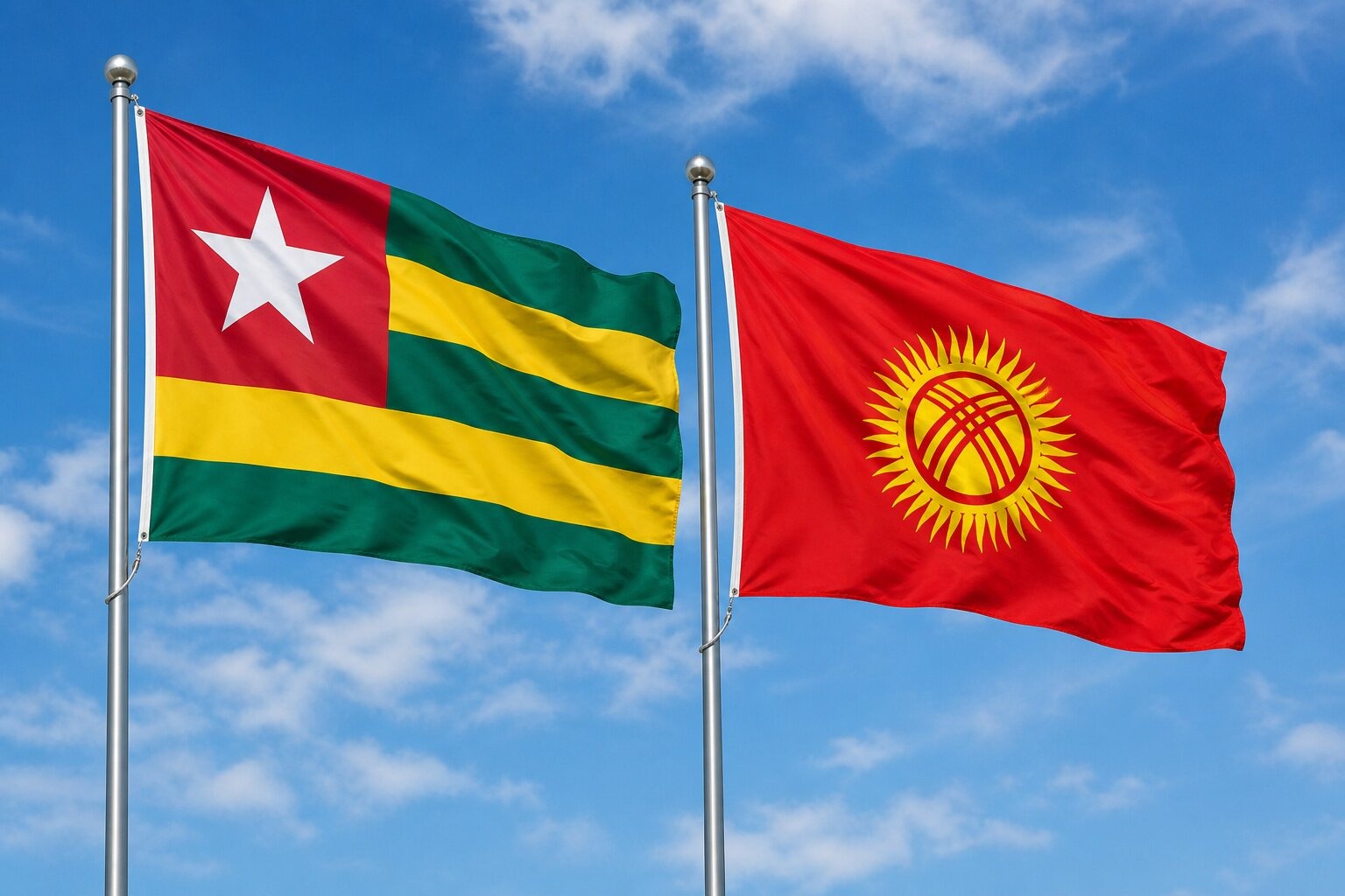 Flags Of Togo And Kyrgyzstan