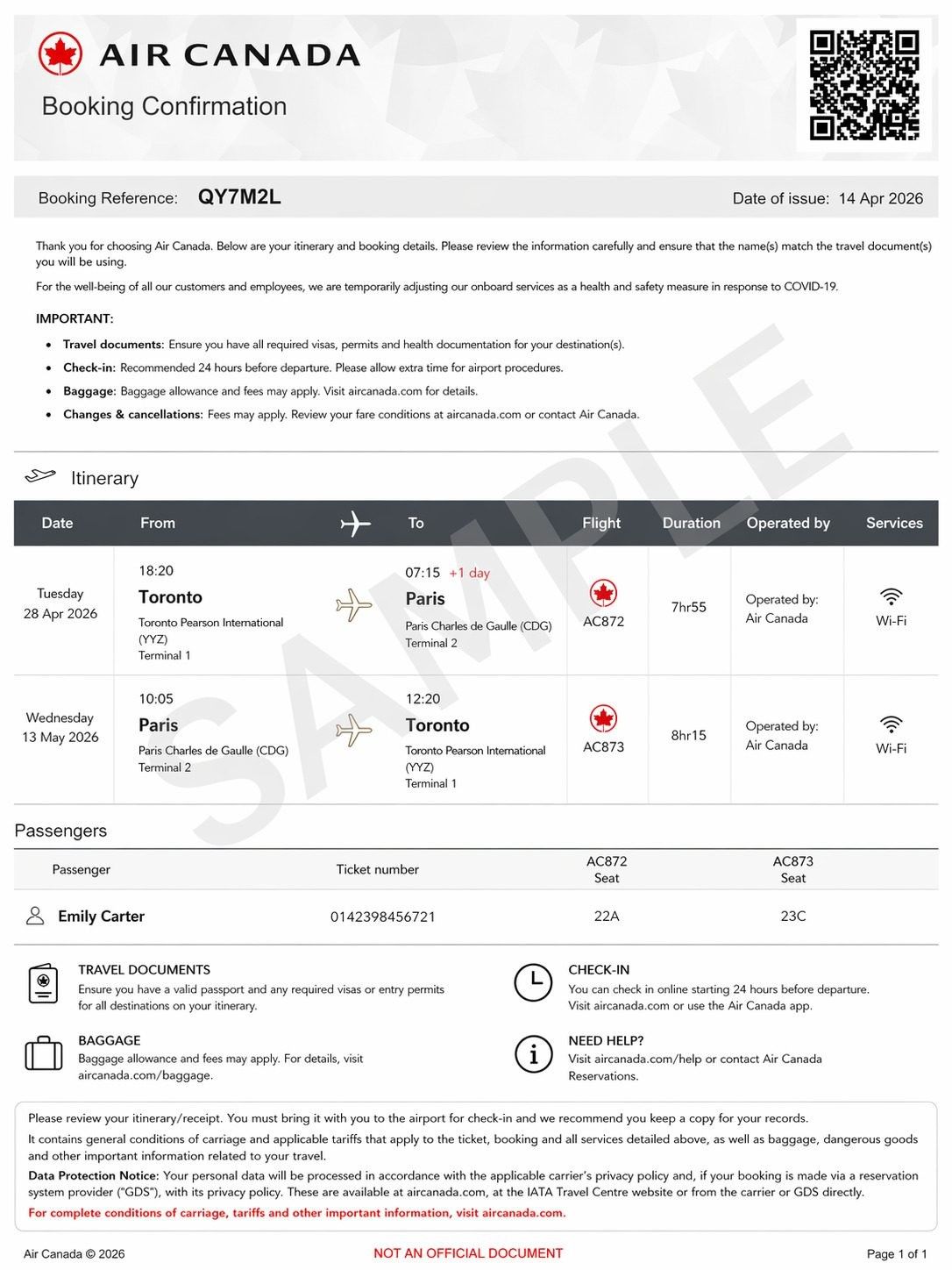 Flight Tickets Sample