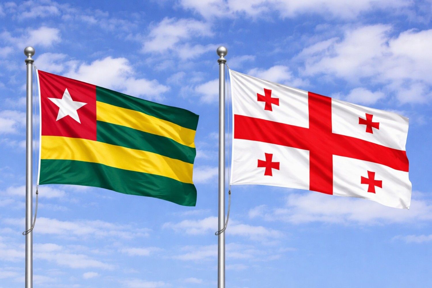 Georgia And Togo Flag