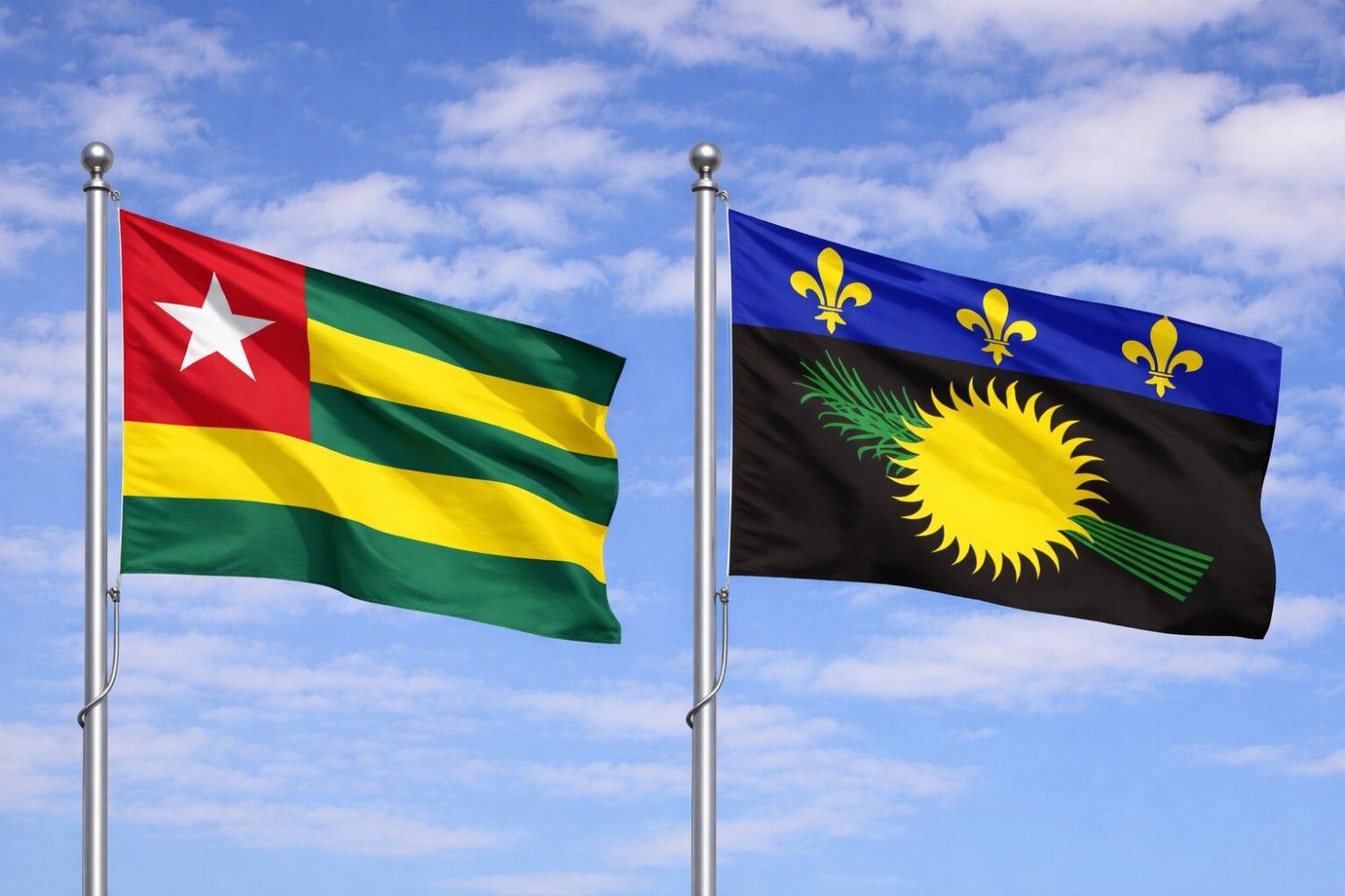 Guadeloupe And Togo Flag