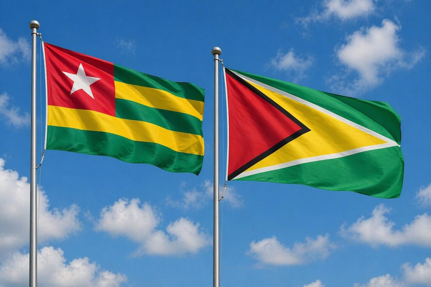 Guyana And Togo Flag
