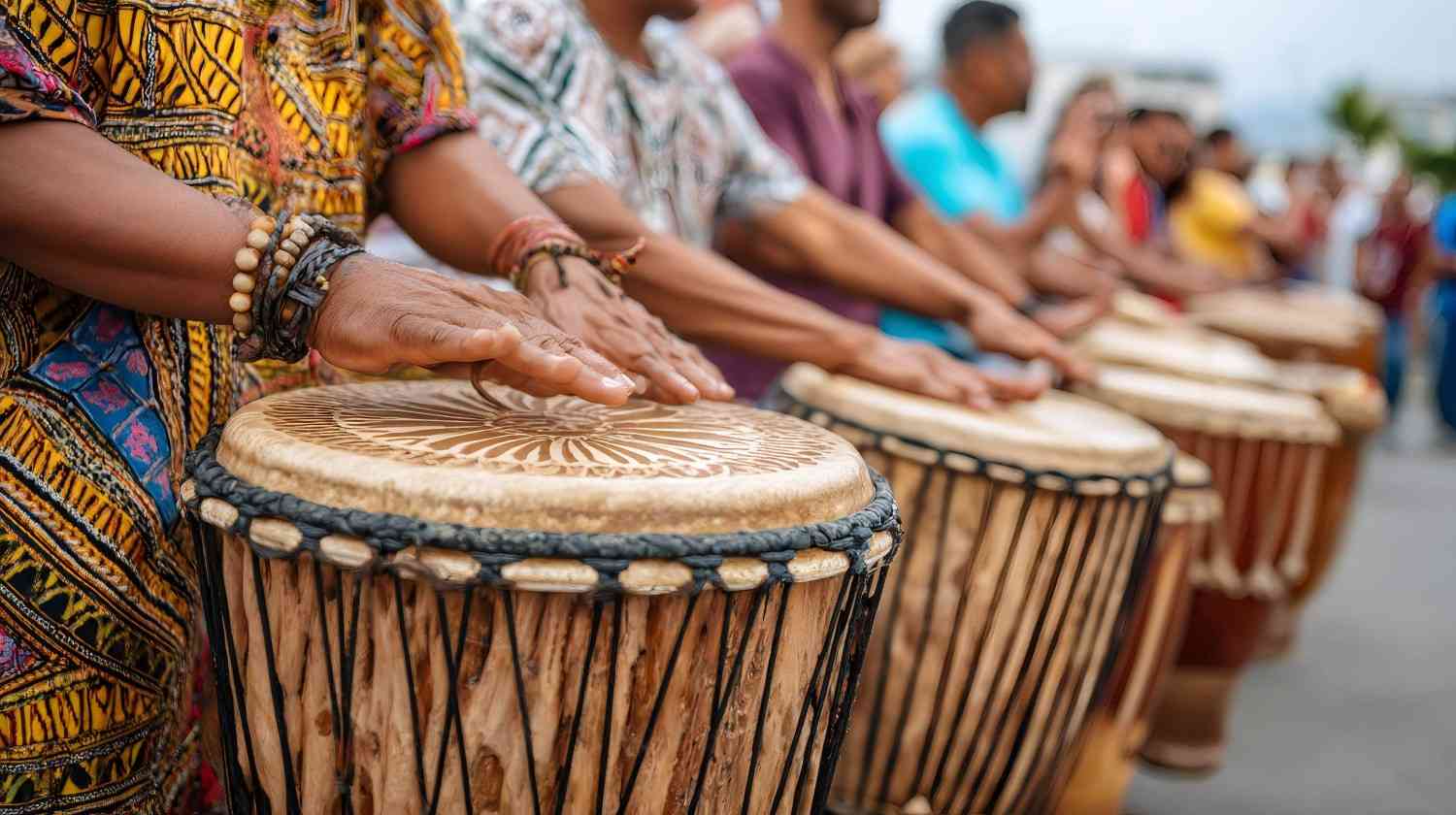Hands Of Diverse Drummers Playing
