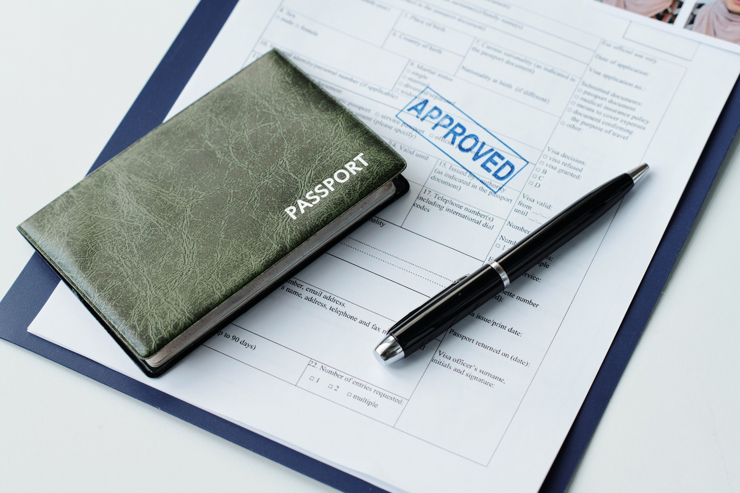 High Angle Close Up Of Passport In Leather
