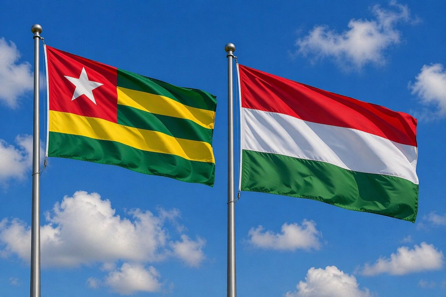 Hungary And Togo Flag