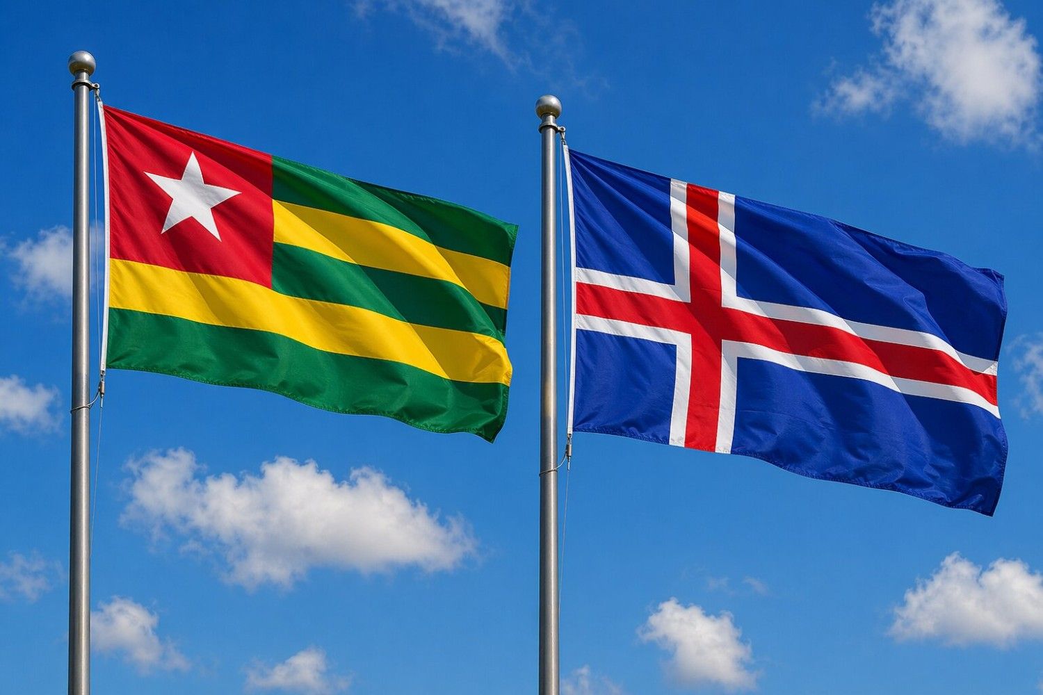 Iceland And Togo Flag
