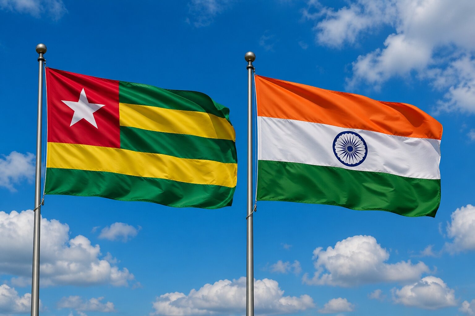India And Togo Flag