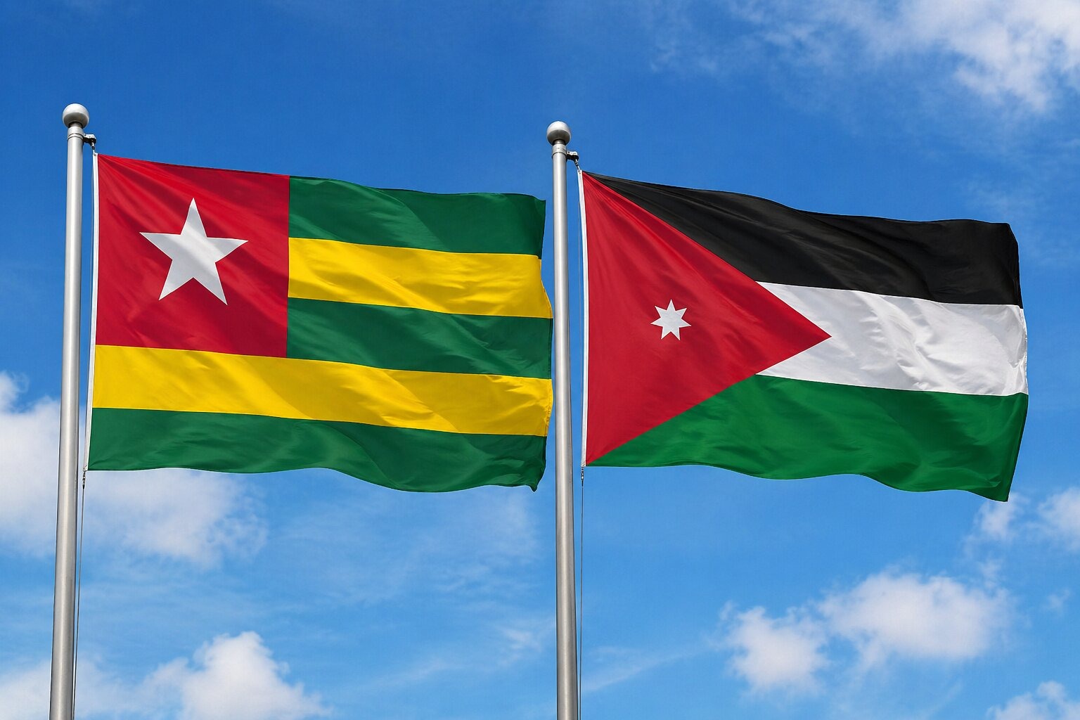 Jordan And Togo Flag