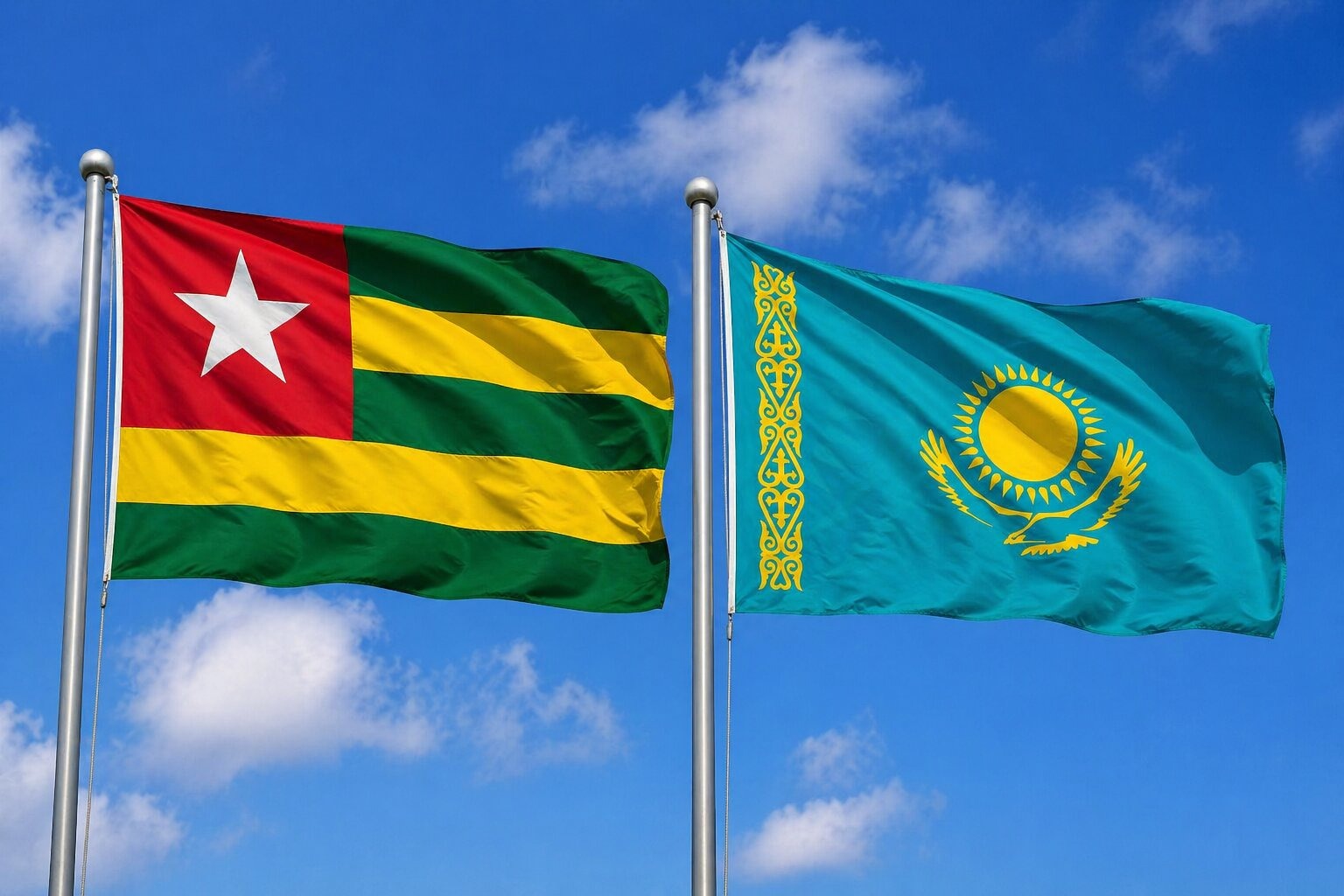 Kazakhstan And Togo Flag