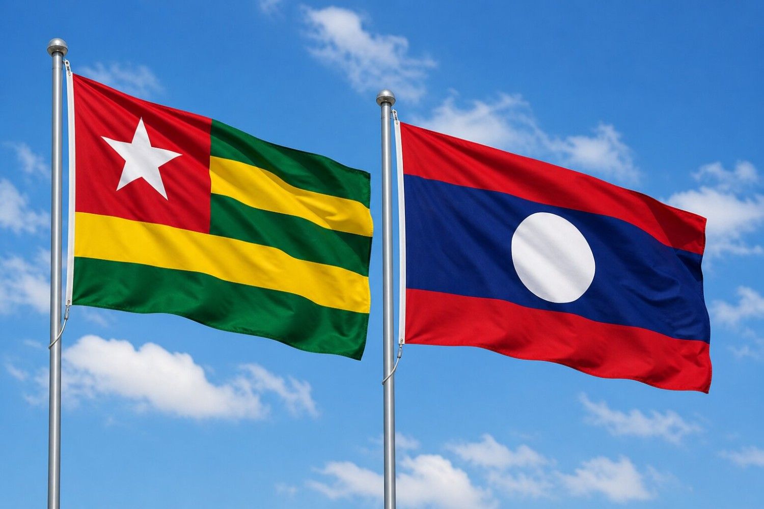 Laos And Togo Flag
