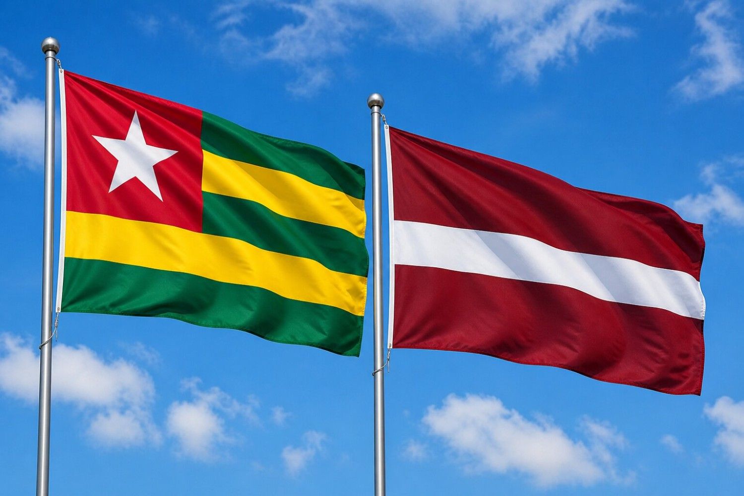 Latvia And Togo Flag