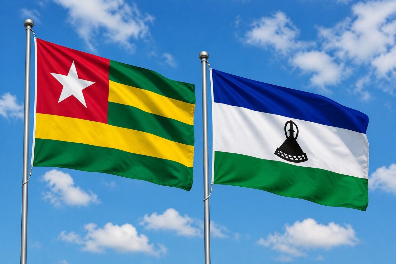Lesotho And Togo Flag