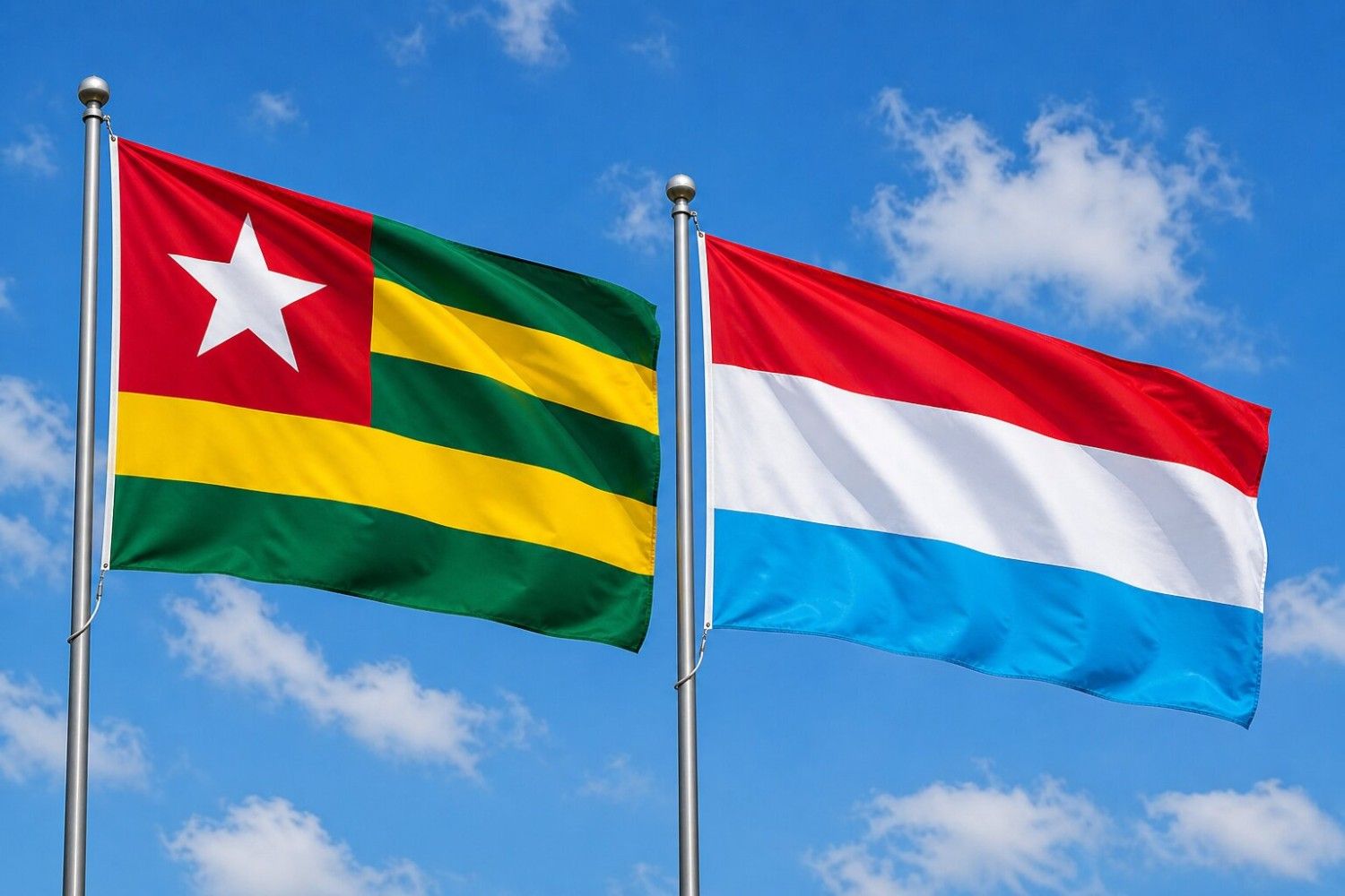 Luxembourg And Togo Flag