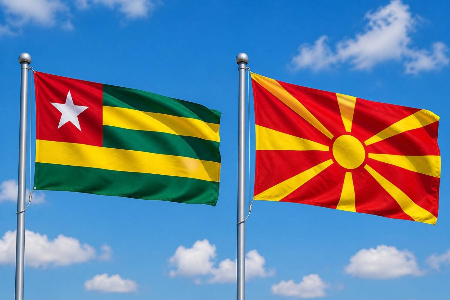 Macedonia And Togo Flag