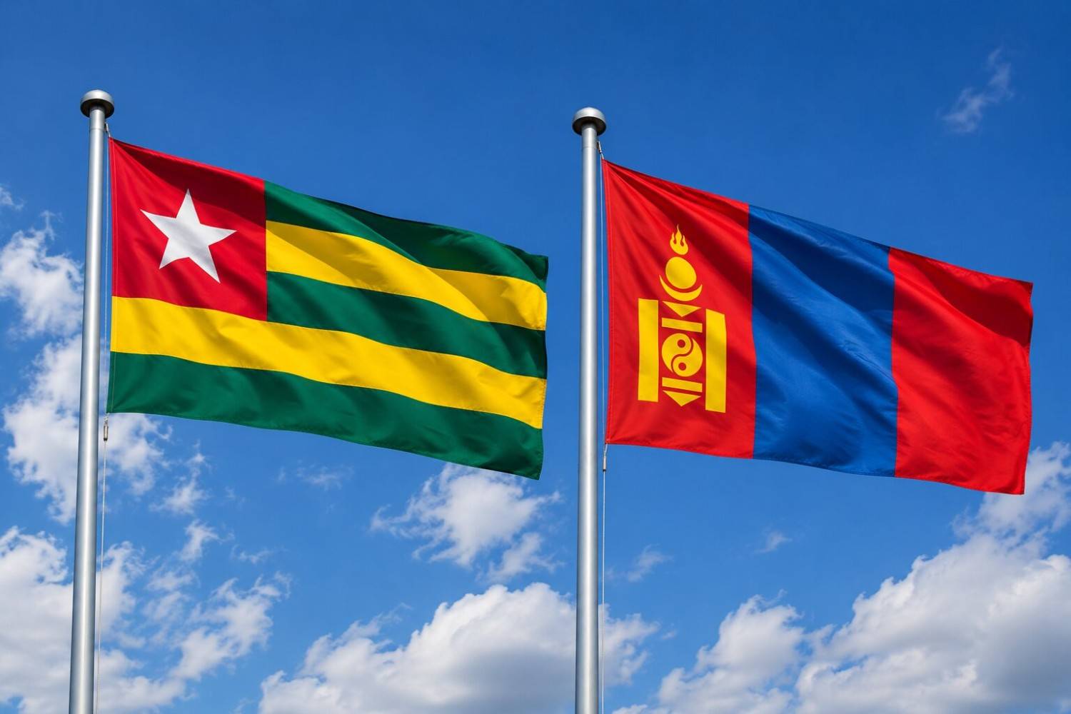 Mongolia And Togo Flag
