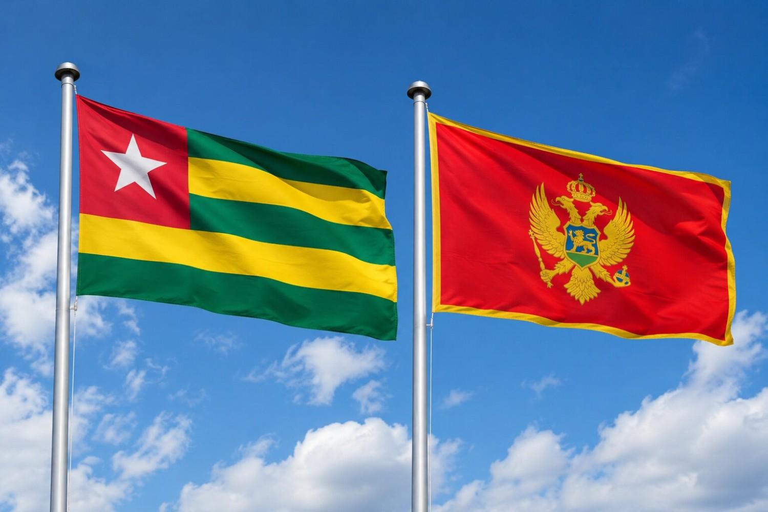 Montenegro And Togo Flag