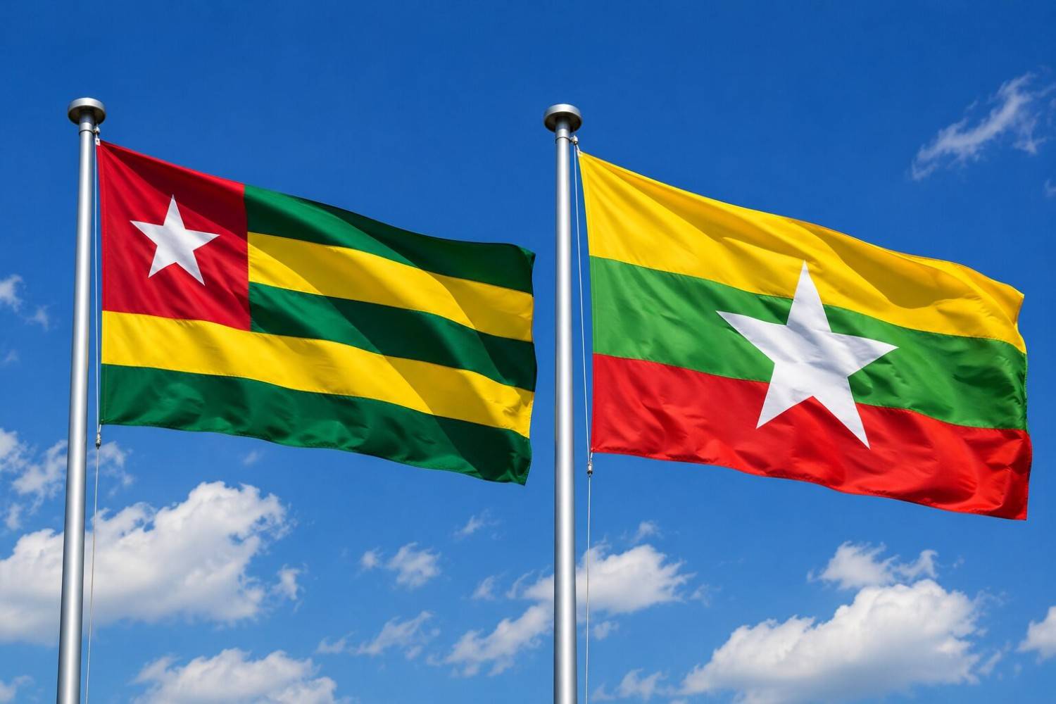 Myanmar And Togo Flag